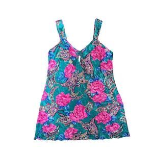 Vintage Adonna Sexy and Colorful Nightgown / Slip Dress Floral Print Size Large